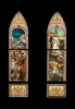 Crucifixion and Resurrection. Set of four windows in St. Michaels in Wheaton, IL. Depicting the last days of Jesus Christ.